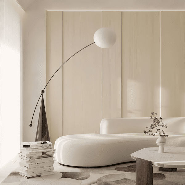 LED Floor Lamp with Sleek Cone Base & Elegant Tilted Globe Shade - Orangme