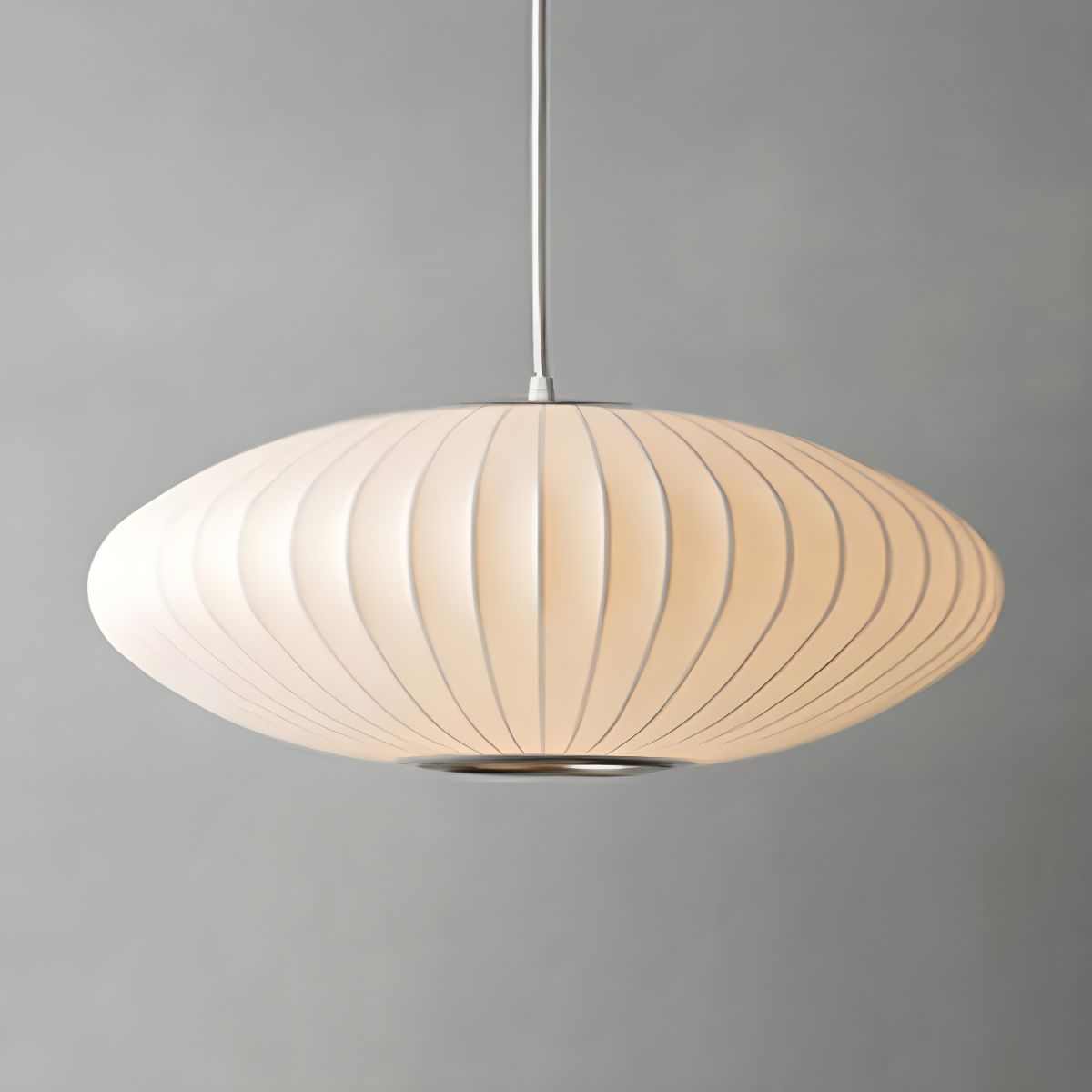 Minimalist Indoor Disk-Shaped Shade Silk Pendant Lighting