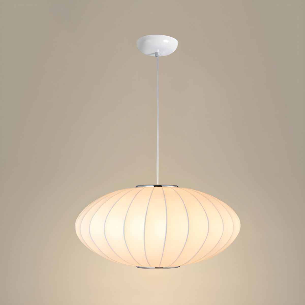 Minimalist Indoor Disk-Shaped Shade Silk Pendant Lighting