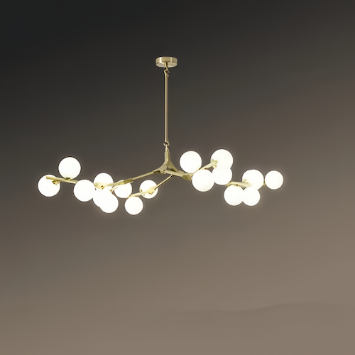 Chandelier Light with Customizable Hang Rods - Nordic Elegance - orangme.com