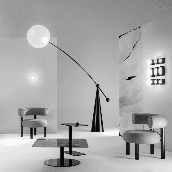 LED Floor Lamp with Sleek Cone Base & Elegant Tilted Globe Shade - Orangme