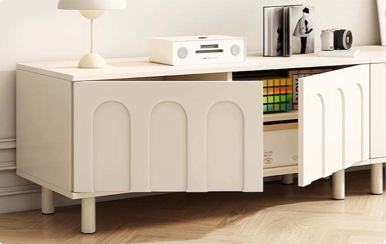 Glamour Minimalist White TV Cabinet - Orangme