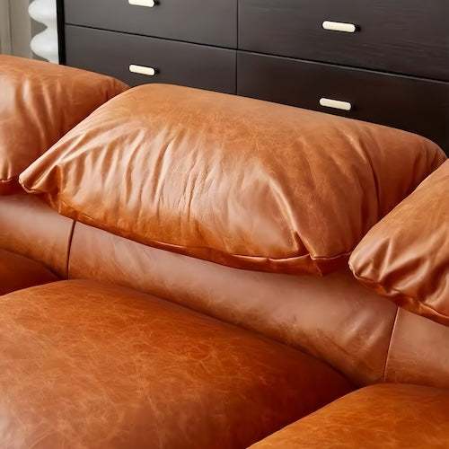 3-Sitzer Ledersofa Maralunga - Braun Öl - Gewachstes Leder
