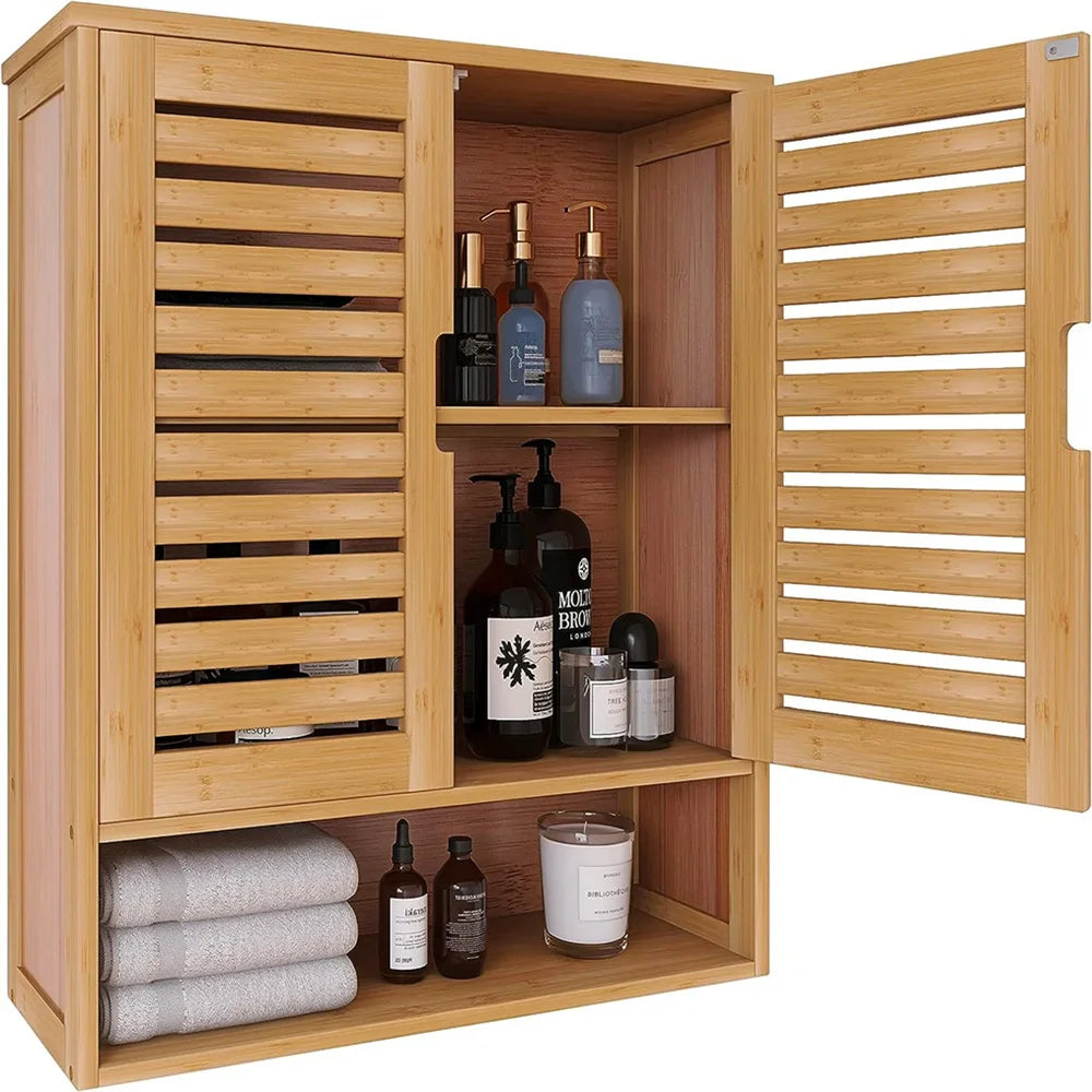 Bathroom Wall Cabinet - Eco-Friendly Natural Wood Storage - orangme.com