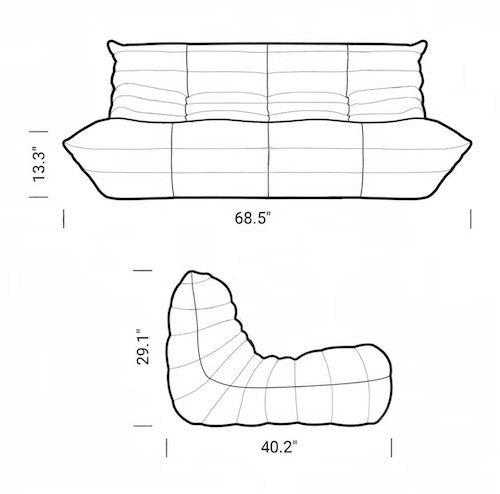 3 seater togo sofa