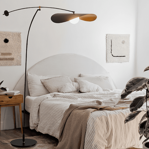 Leaf Brass Floor Lamp with Nature-Inspired Design - Orangme