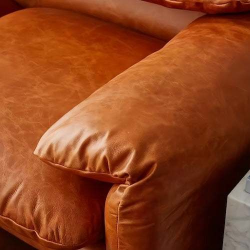 3-Sitzer Ledersofa Maralunga - Braun Öl - Gewachstes Leder