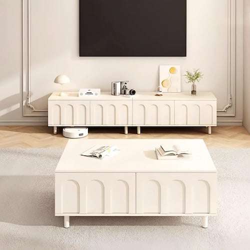 Glamour Minimalist White TV Cabinet - Orangme