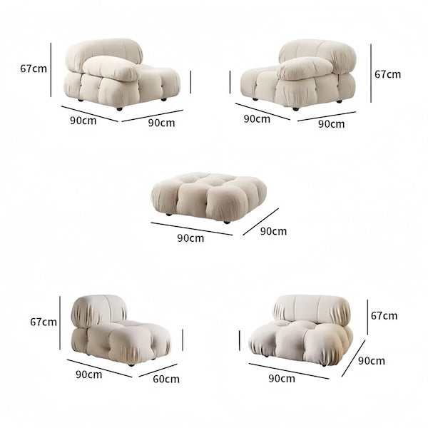 Modern Sectional Sofa Combinations - Flexible Fabric Modules Sofa