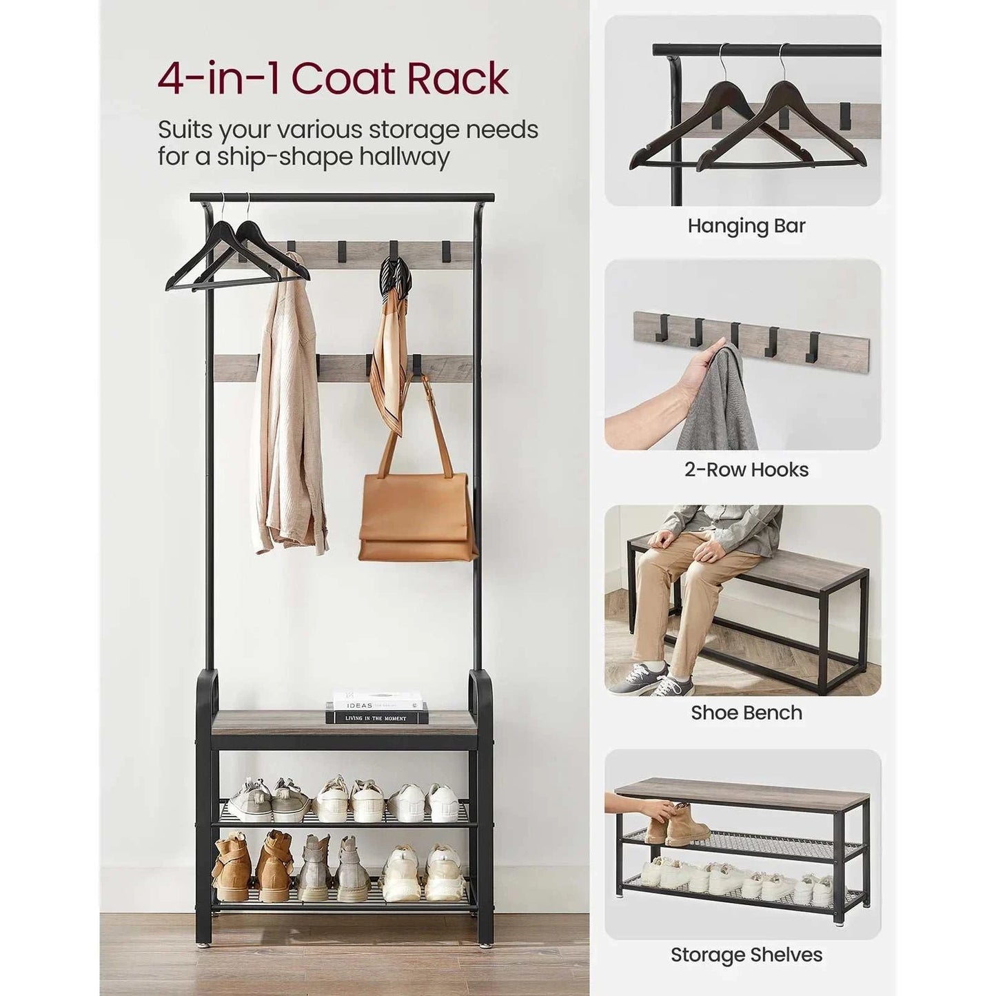 Coat and Shoe Rack: 4-in-1 Organizer for Your Entryway - orangme.com