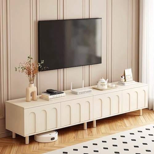 Glamour Minimalist White TV Cabinet - Orangme