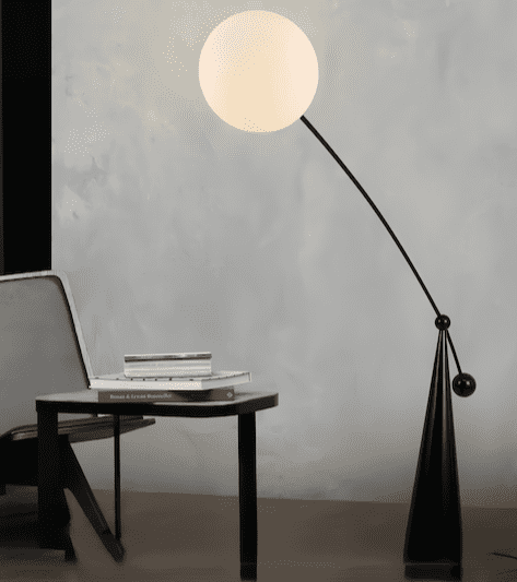 LED Floor Lamp with Sleek Cone Base & Elegant Tilted Globe Shade - Orangme