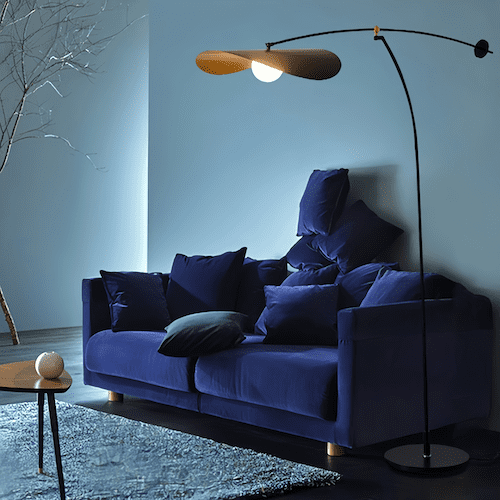 Leaf Brass Floor Lamp with Nature-Inspired Design - Orangme