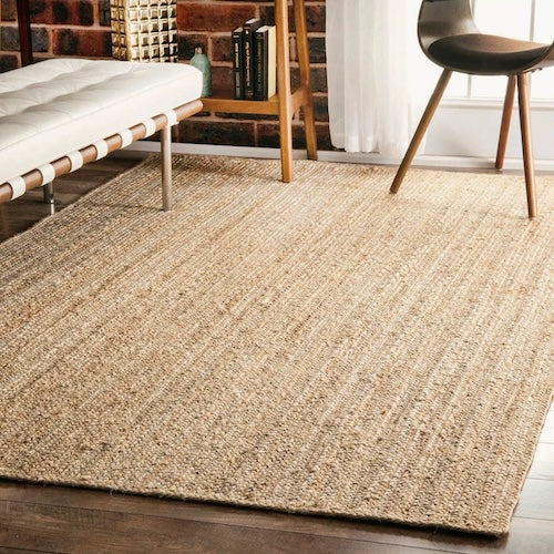 Jute Rug: Naturally Distressed Handwoven Art Piece - orangme.com