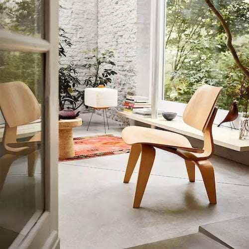 Lounge Chair - Eames Molded Plywood Timeless Log, Walnut, Black - orangme.com