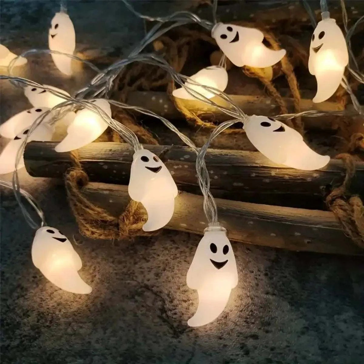 Halloween Ghost Decoration String Lights, Battery Powered - Orangme