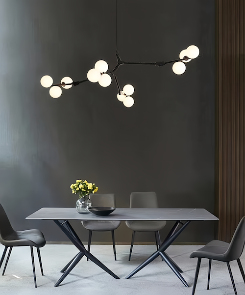 Chandelier Light with Customizable Hang Rods - Nordic Elegance - orangme.com