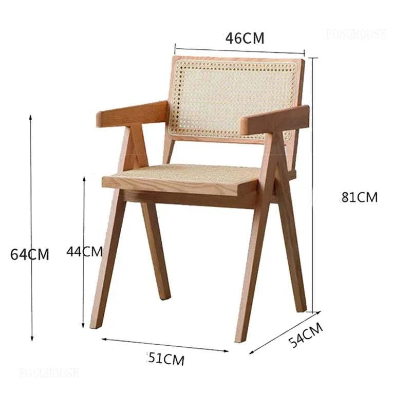 Chandigarh Leisure rattan chair with natural rattan and wood design, minimalist modern style.