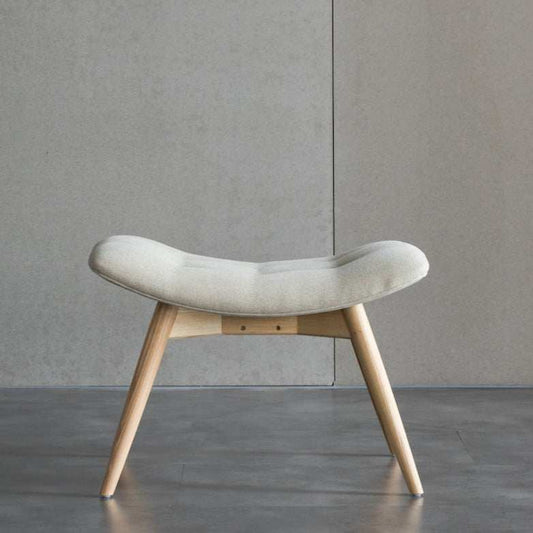 Leather Ottoman Pouf - Ash Wood & PU Leather - Orangme
