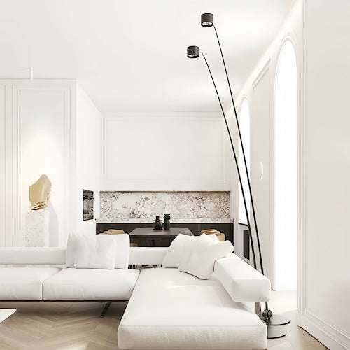 Sleek Fishing Black Floor Lamp For Villa Parlor Bedroom Corner Hotel - Orangme