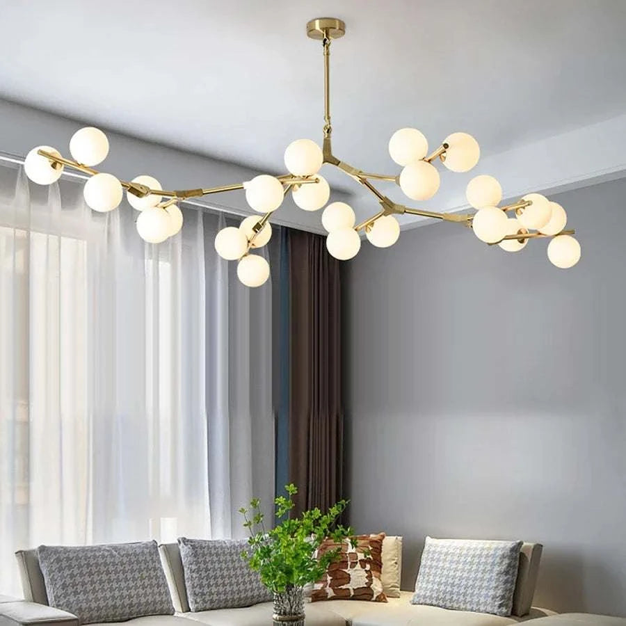 Chandelier Light with Customizable Hang Rods - Nordic Elegance - orangme.com