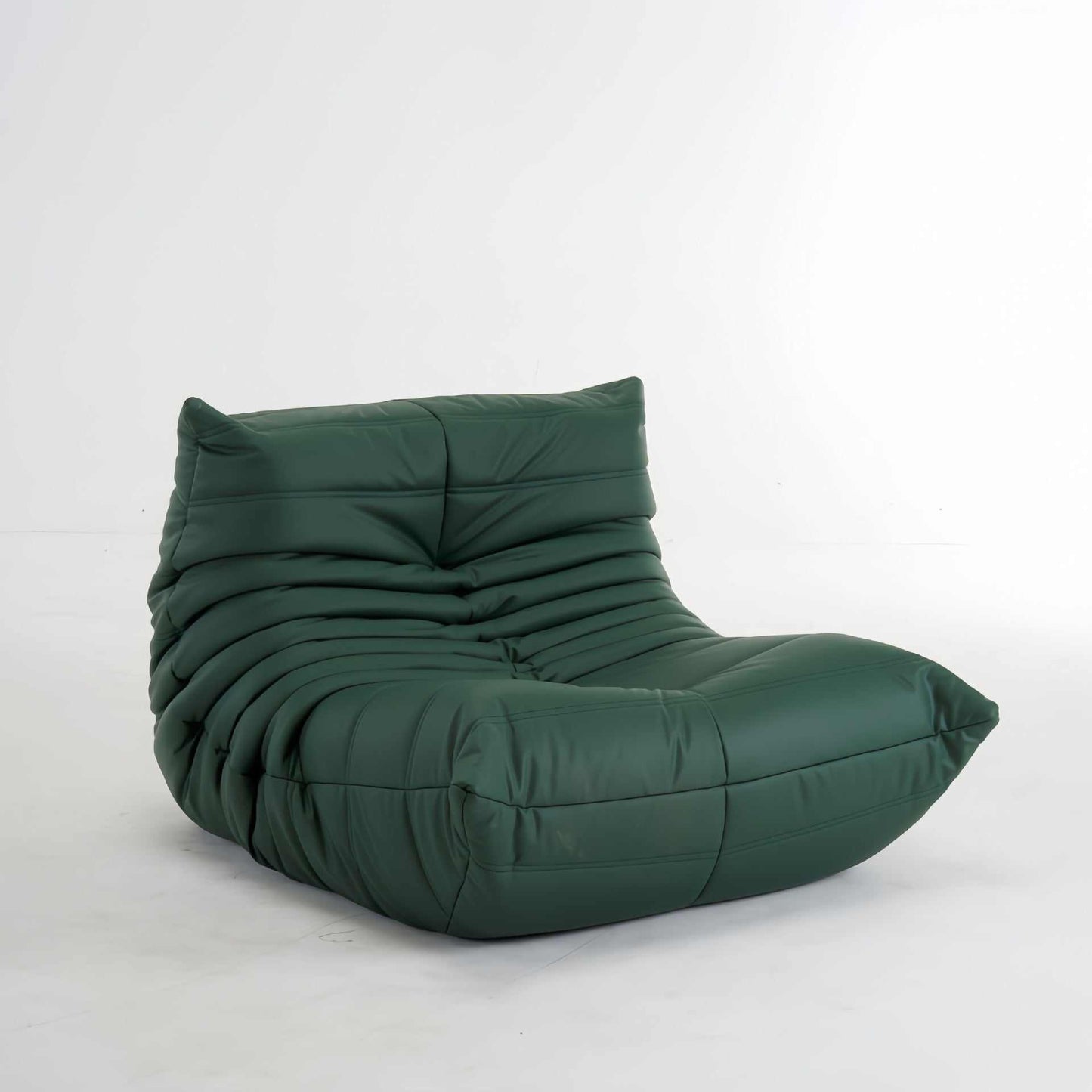 Green Togo Fireside Armchair in leather - orangme.com