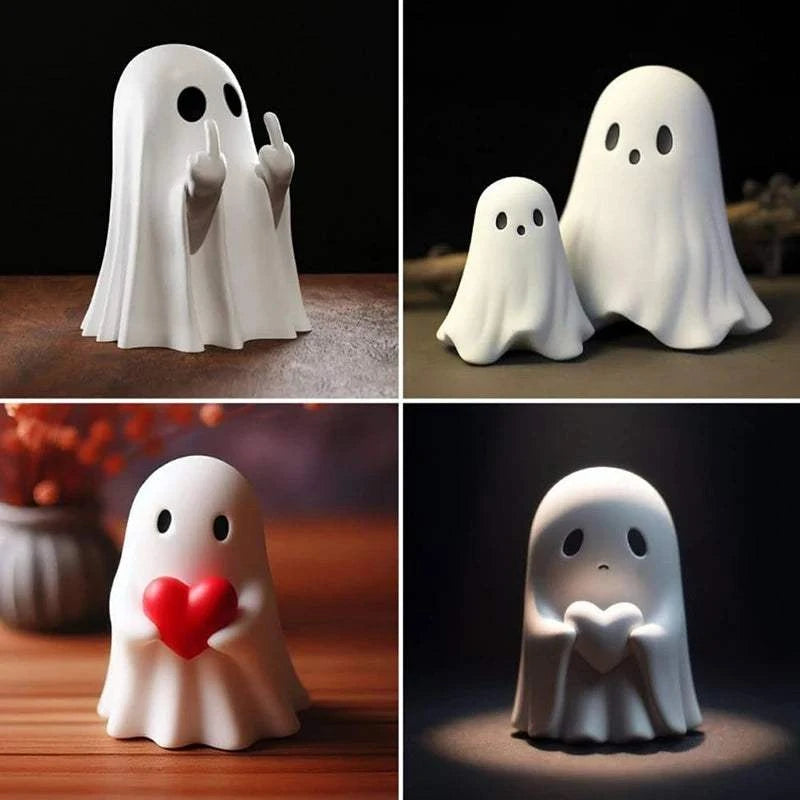 Halloween Ornaments | Finger Cute Ghost Statue - Orangme