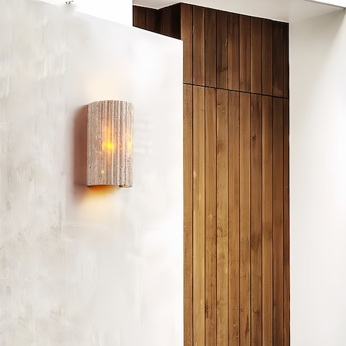 Japanese Wabi-Sabi Marble Outdoor Wall Light | Light ArtOrangme