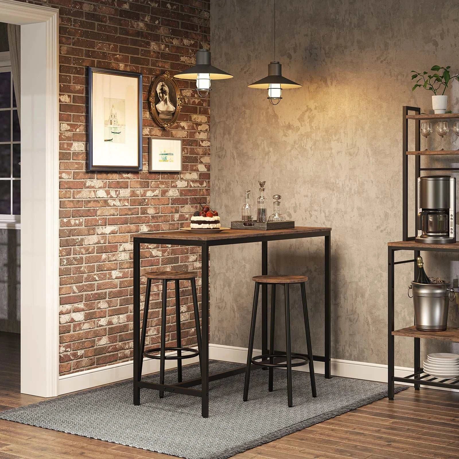 Orangme Kitchen Bar Stools with Footrest Set of 2Orangme