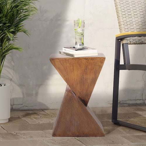 Modern Elegance Lightweight Concrete Side Table for Living Room - Orangme