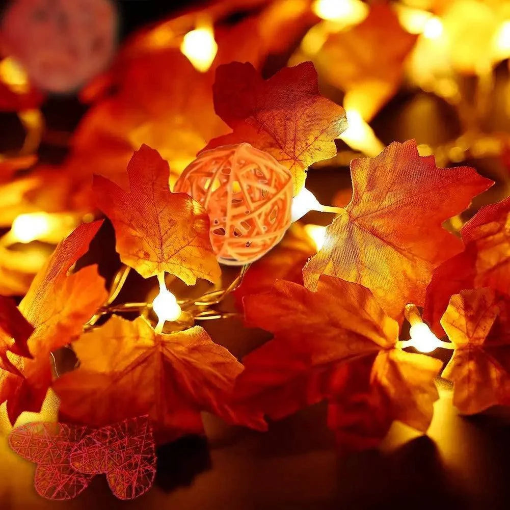 Holiday Door Decor | Maple Leaves LED String Light - Orangme