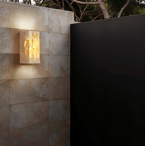 Japanese Wabi-Sabi Marble Outdoor Wall Light | Light ArtOrangme