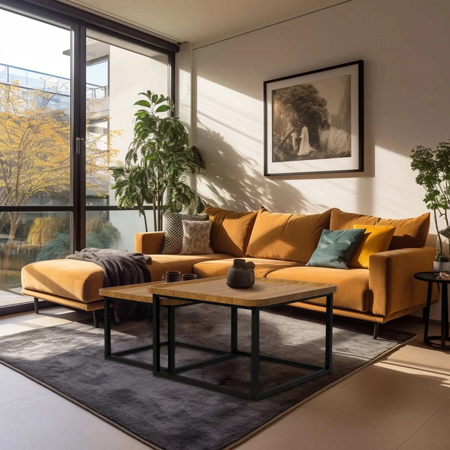 Modern Square Coffee Table - Set of Two - Orangme