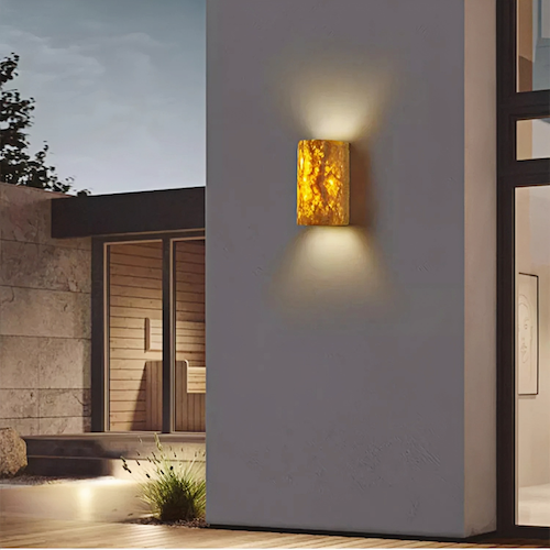 Japanese Wabi-Sabi Marble Outdoor Wall Light | Light ArtOrangme