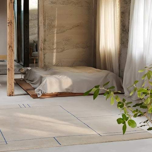 Retro Beige Large Rug for Living Room - orangme.com