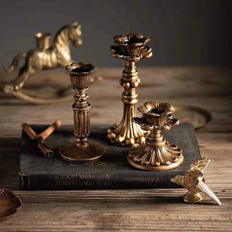 Gold Candle Holder | Vintage Candle Stick Holder - Orangme