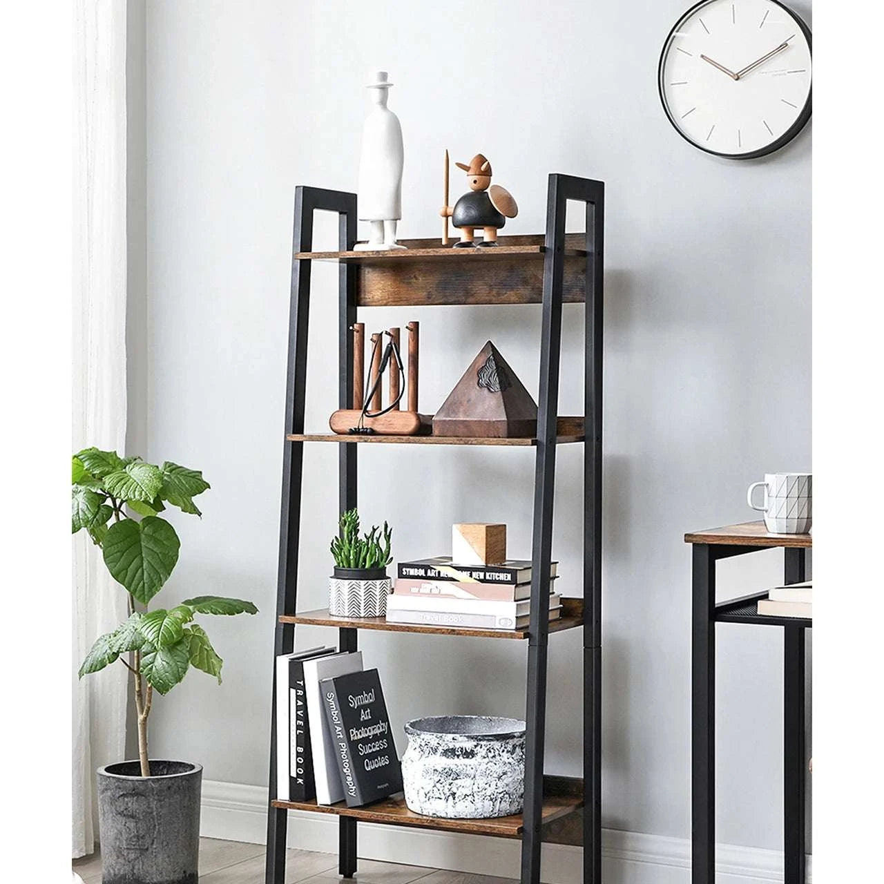 Space-Saving 4-Tier Ladder Shelf: Narrow Design for Small SpacesOrangme