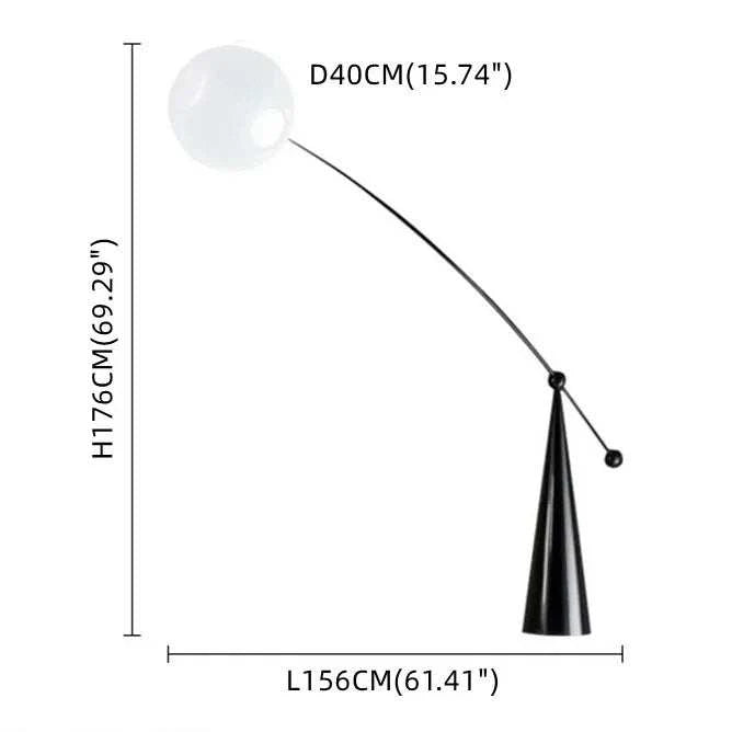 LED Floor Lamp with Sleek Cone Base & Elegant Tilted Globe Shade - Orangme