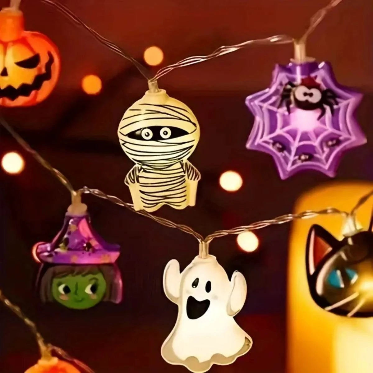Halloween Battery Powered Jack o Lantern String LightsOrangme