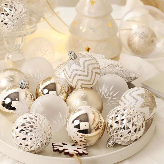 Christmas Ball Set: 16-Piece Pack in 6 Vibrant Designs for a Festive H - Orangme