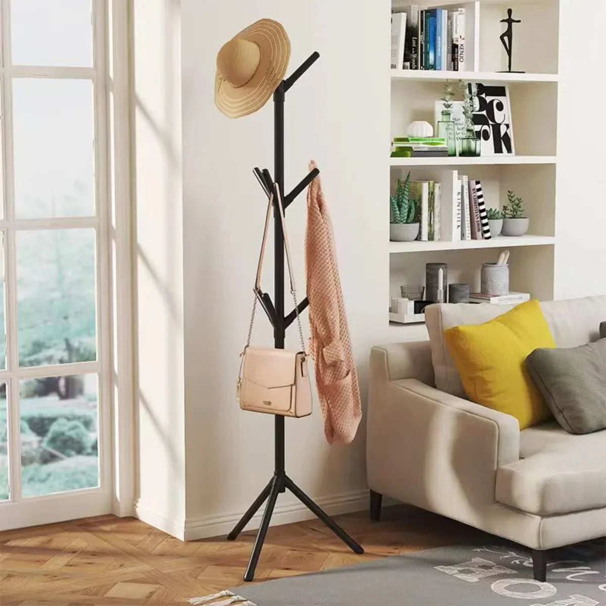Hallway Coat Rack: Stylish Black & White Hanger Set - orangme.com