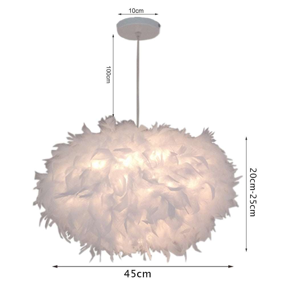 White Pendant Ceiling Light | Feather Design - Orangme
