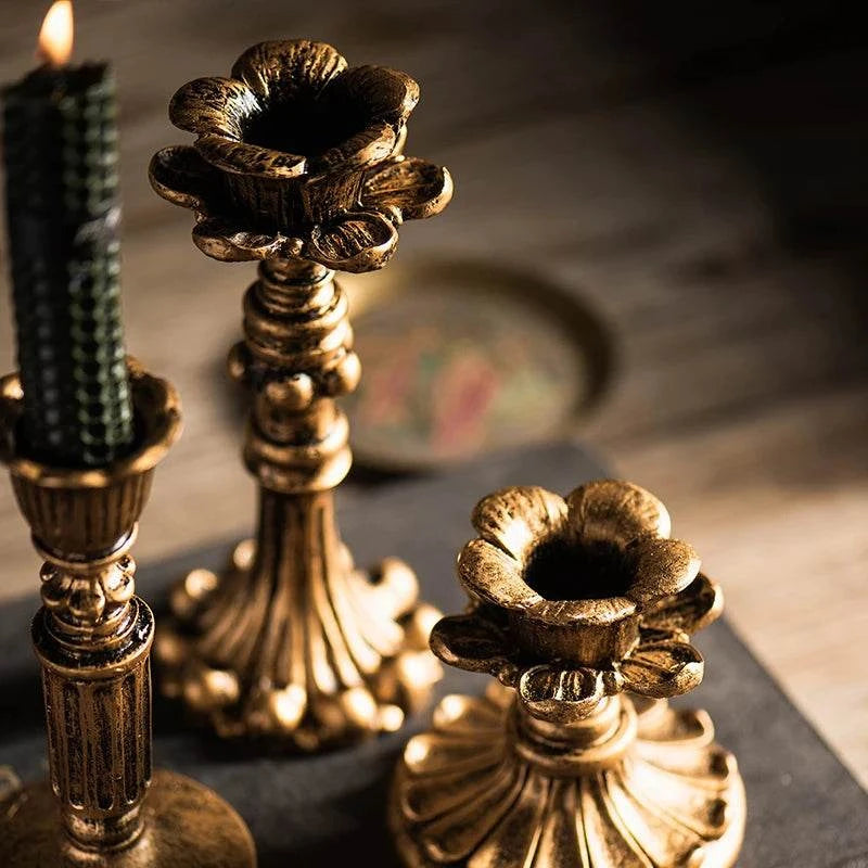 Gold Candle Holder | Vintage Candle Stick Holder - Orangme