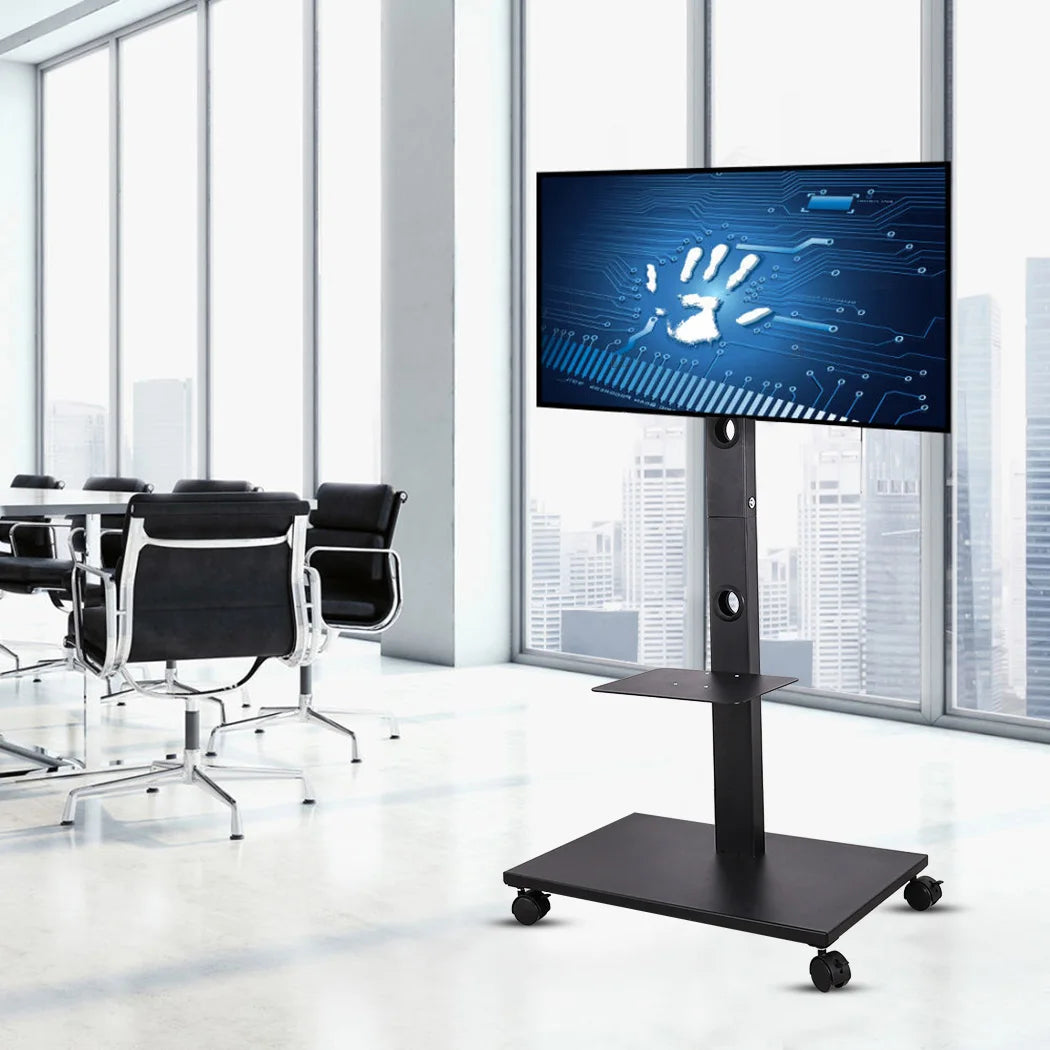 Corner TV Stand with Locking Wheels for 32-65 Inch TVs - orangme.com