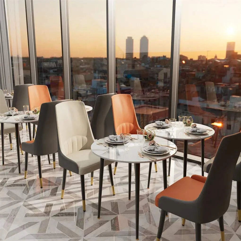 Dining Chairs Set of 2 | Microfiber Leather Upholstered Leisure Side C - Orangme