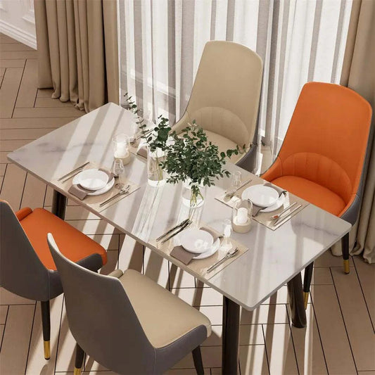 Dining Chairs Set of 2 | Microfiber Leather Upholstered Leisure Side C - Orangme