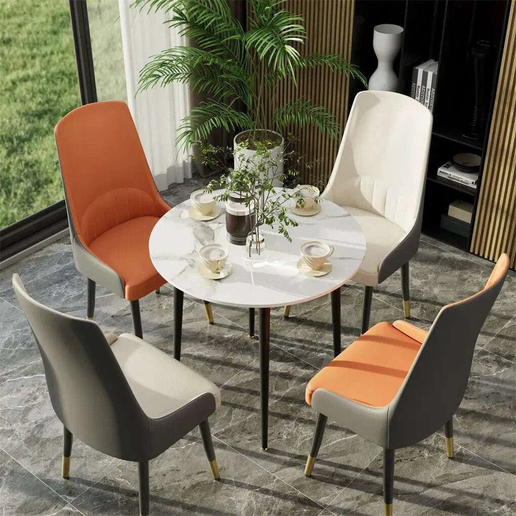 Dining Chairs Set of 2 | Microfiber Leather Upholstered Leisure Side C - Orangme