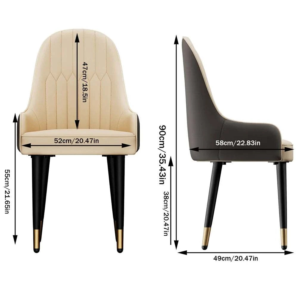 Dining Chairs Set of 2 | Microfiber Leather Upholstered Leisure Side C - Orangme