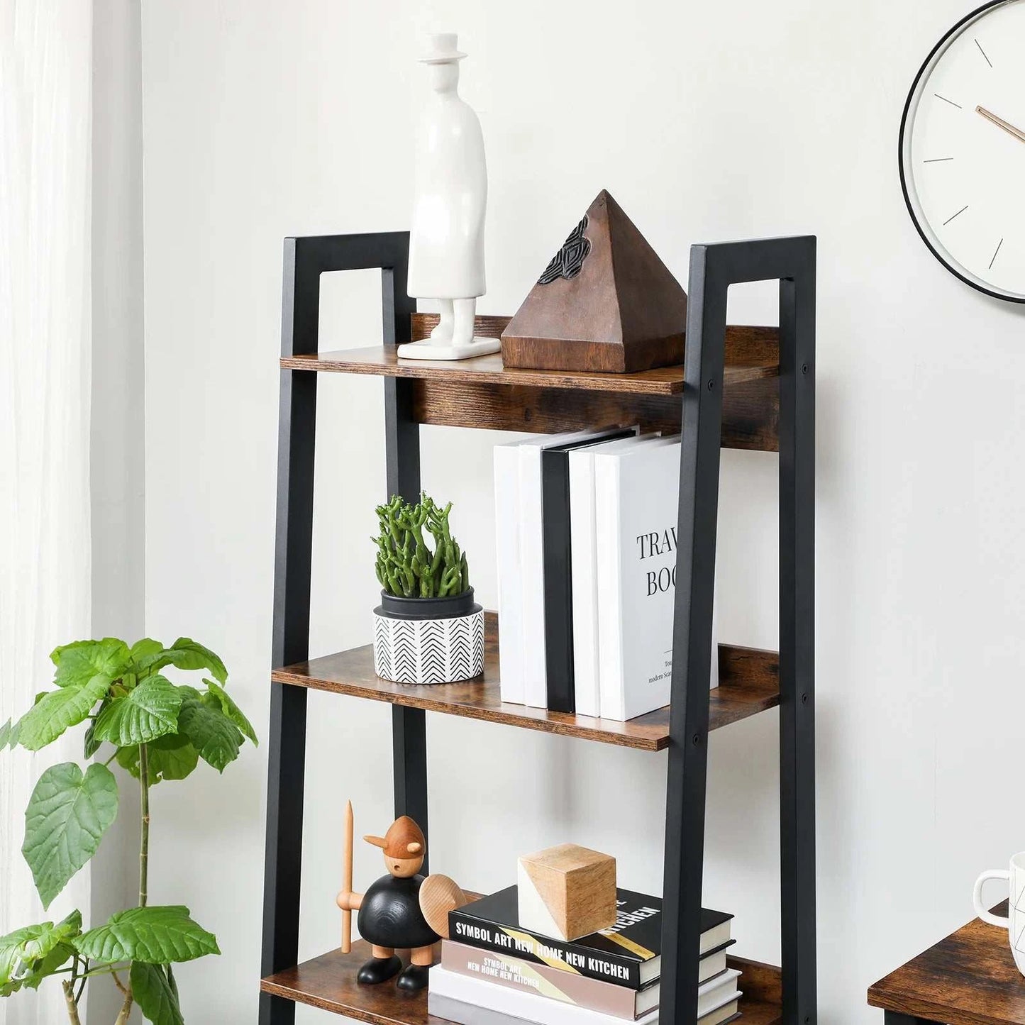 Space-Saving 4-Tier Ladder Shelf: Narrow Design for Small SpacesOrangme