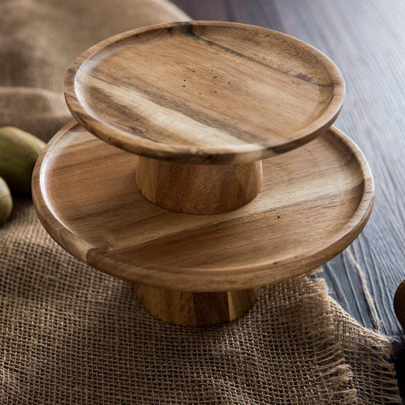 Wooden Cake Plate Stand | Unique Design - Orangme